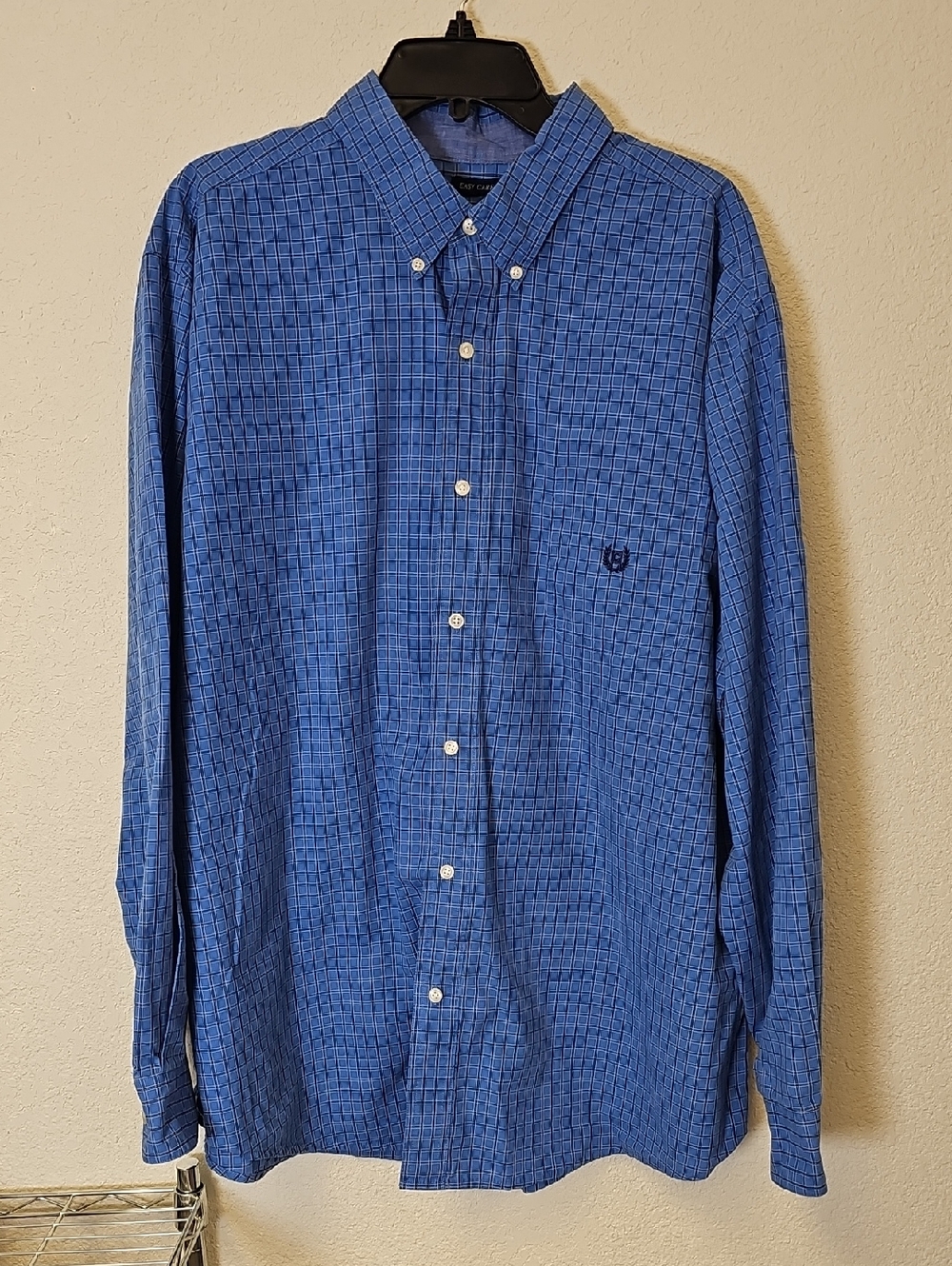 Chaps Blue Grid Button-Down Shirt